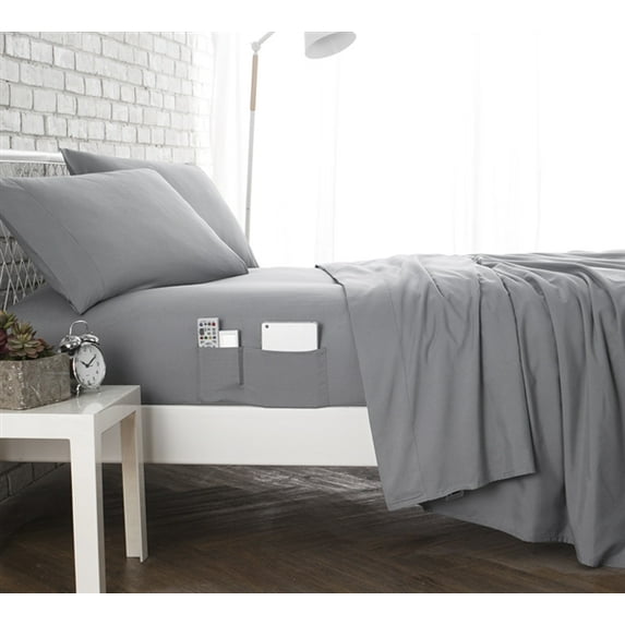 BYB Bedside Pocket Sheet Set - Supersoft Gray