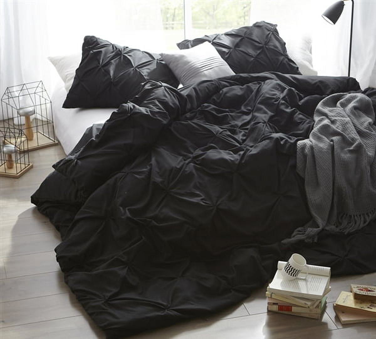 BYB Black Pin Tuck Duvet Cover