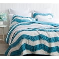 thumbnail image 1 of BYB Jet Stream/Peacock Relaxin' Chevron Ruffles Quilt - Two Tone, 1 of 2
