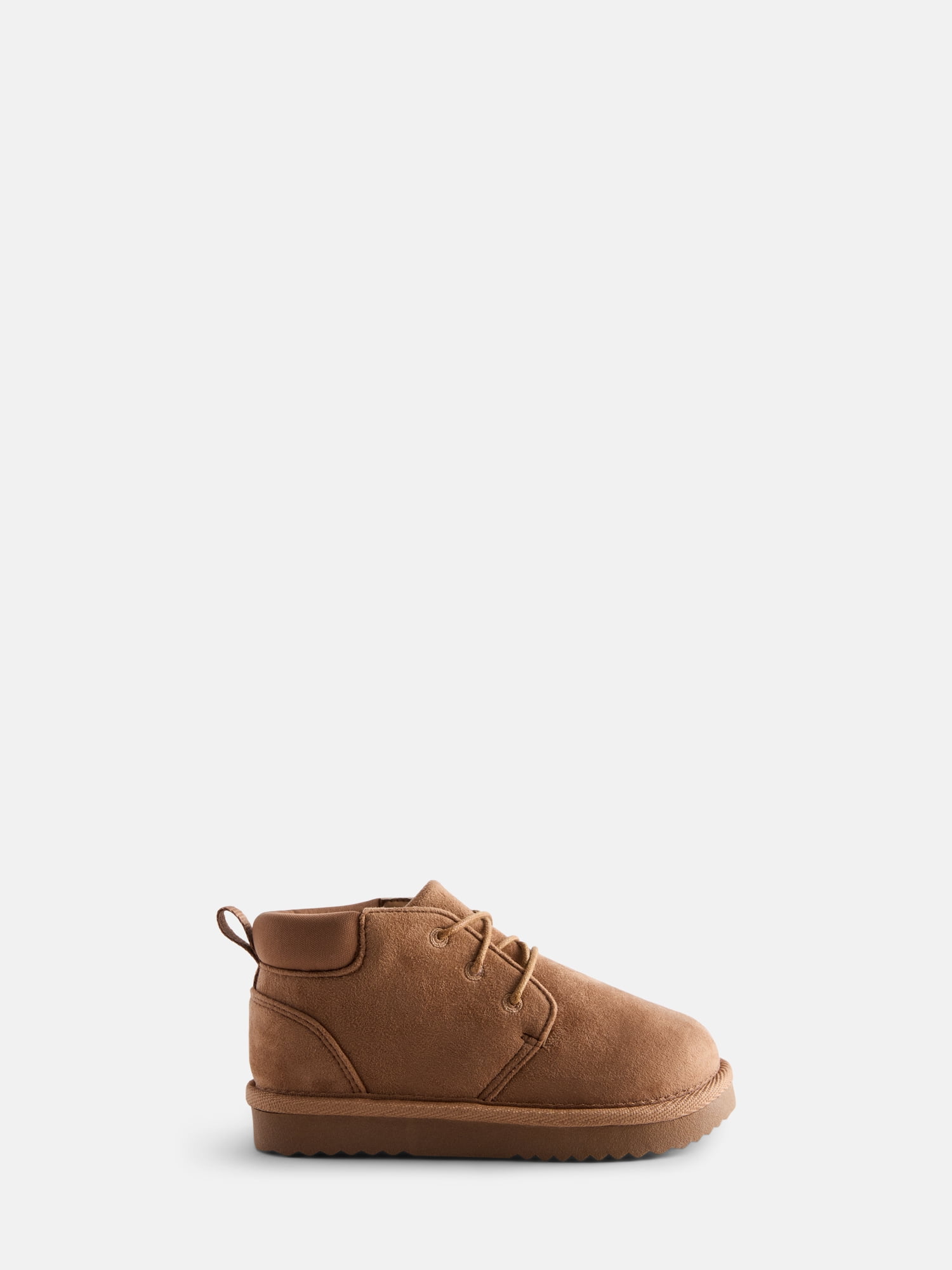 Wonder Nation Little and Big Boys' Faux Suede Lace Up Slipper Booties