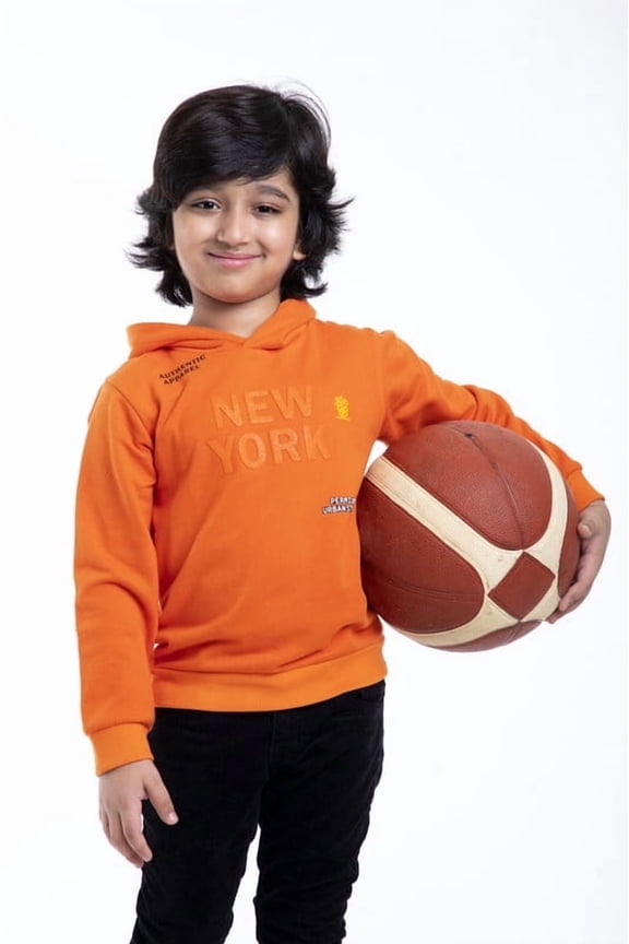 Orange Printed Sweat Tee for Kids ,Soft cotton with glitter print. Luxury comfort meets playful style, keeping kids cozy and stylish all year. Easy to wear, multiple sizes.