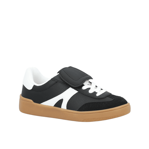 Wonder Nation Boys Faux Leather Sporty Sneakers with Fold Down Tongue