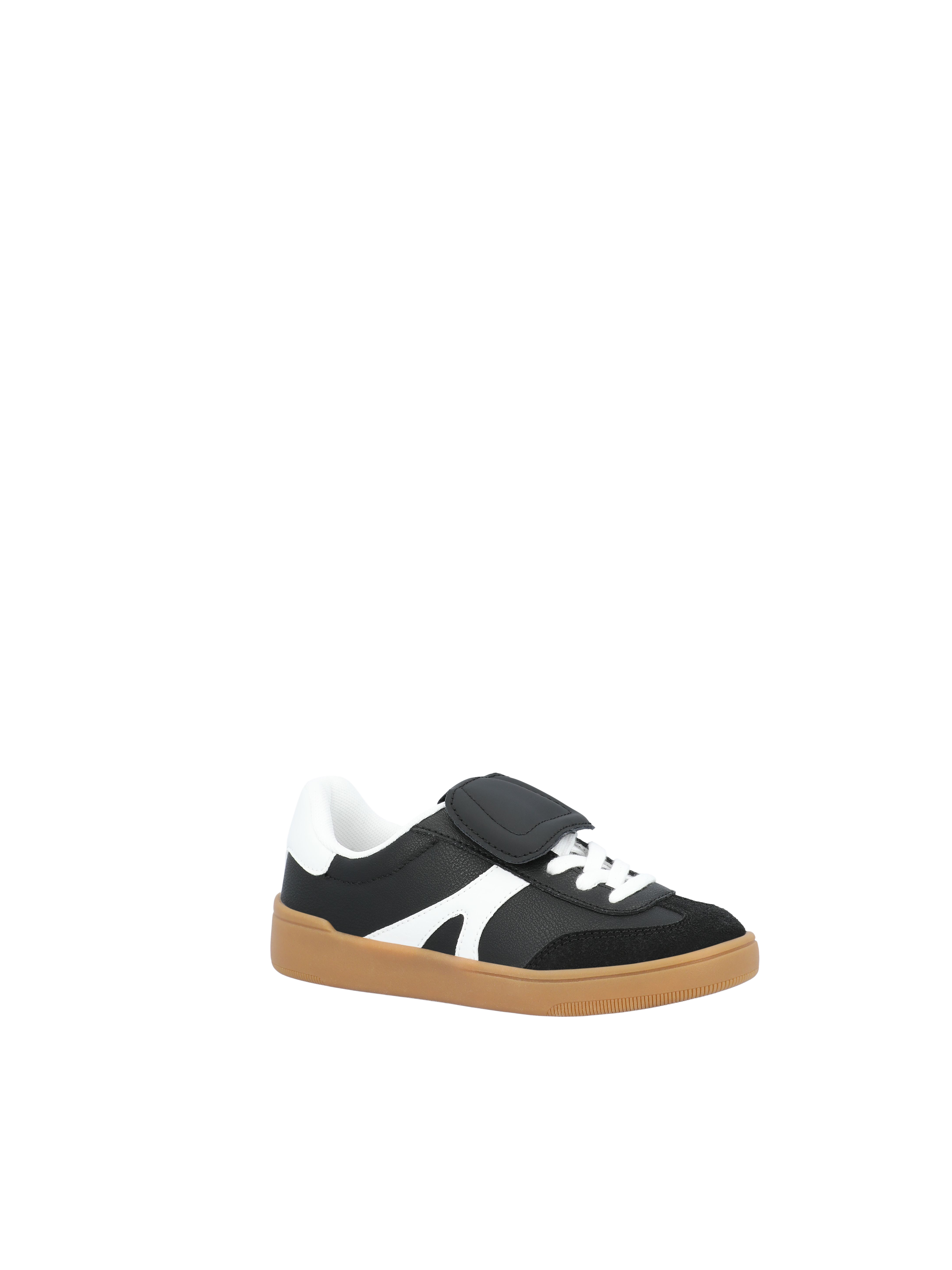 Wonder Nation Boys Faux Leather Sporty Sneakers with Fold Down Tongue