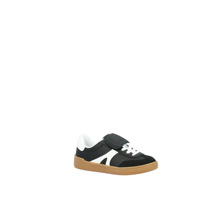 Wonder Nation Boys Faux Leather Sporty Sneakers with Fold Down Tongue