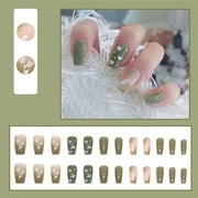 BYB Wearable Nail Mesh Inclined French Temperament Gentle Nail Paste Removable Nail Product (with Glue Inside) 1