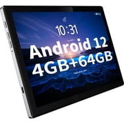 BYBBUO 10.1 Inch Android 12 Tablet - 4GB RAM, 64GB Storage, Expandable to 512GB, Full HD IPS Touchscreen, GMS Certified, 7000mAh Battery