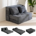 thumbnail image 1 of BYBYME Folding Sofa Bed,Adjustable 6" Floor Sofa Bed,4 in 1 Tufted Folding Couch Bed Foam Floor Couch,Convertible Chair with Pillow for Guest Room,Twin,Dark Grey, 1 of 9