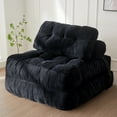 thumbnail image 1 of BYBYME Folding Sofa Bed,Convertible Floor Couch for Adult with Pillow with High Density Foam Filling,Comfort Floor Sofa Portable Sleeper Chair for Bedroom Living Room,Black,Single, 1 of 9