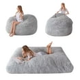 thumbnail image 1 of BYBYME Giant Bean Bag Chair Bed for Adults, Convertible Beanbag Folds from Lazy Chair to Floor Mattress Bed, Large Floor Sofa Couch, Big Sofa Bed, High-Density Foam Filling, Machine Washable,Full, 1 of 8