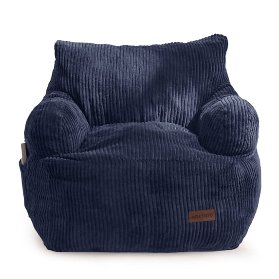 BYBYME Kids Bean Bag Chair,Soft Memory Foam Bean Bag Chair with Pocket for Toddlers,Lazy Sofa Lounger for Gaming,Reading,Navy