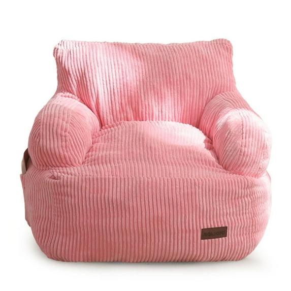 BYBYME Kids Bean Bag Chair,Soft Memory Foam Bean Bag Chair with Pocket for Toddlers,Lazy Sofa Lounger for Gaming,Reading,Pink