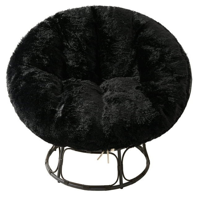 BYBYME Papasan Chair Cushion with Long Faux Fur Cover (Without Chair