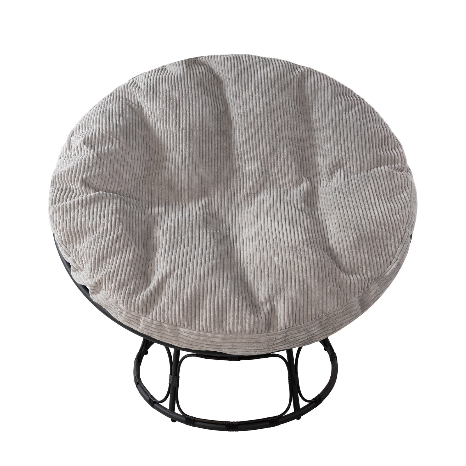 BYBYME Papasan Chair Cushion with Long Faux Fur Cover (Without Chair), 44X44 Inch Supportive
