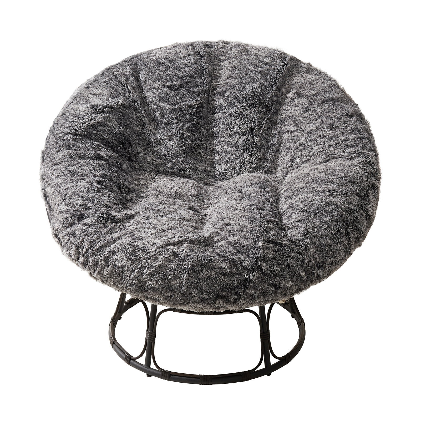 BYBYME Papasan Chair Cushion with Long Faux Fur Cover (Without Chair
