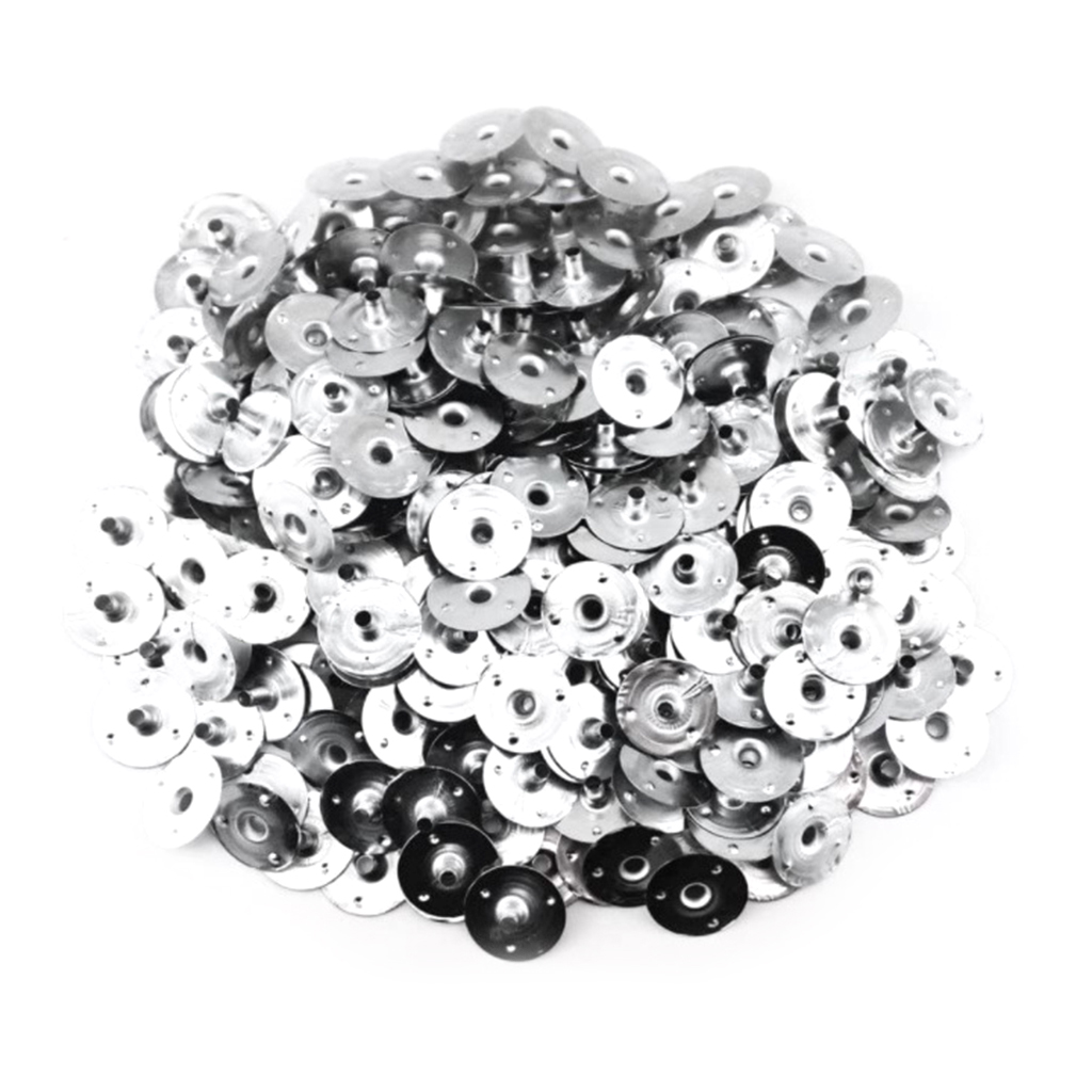 BYDOT 100 Pcs Round Metal Candle Wick Sustainer Tabs Candle Wick Base