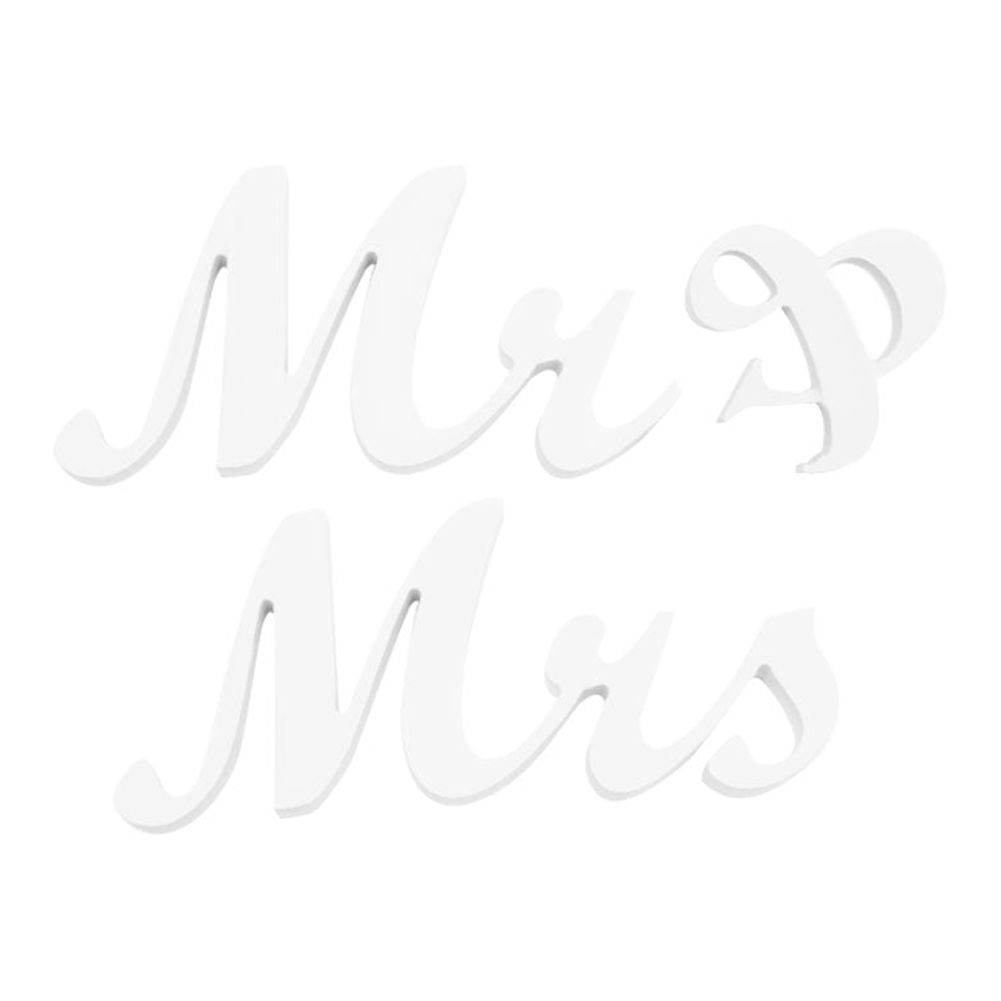 BYDOT Mr & Mrs Letters Wooden Standing Top Table Wedding Sign