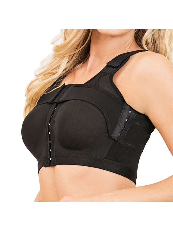 Women Front Closure Bra Post-Surgery Shaper Underwear Compression Posture Corrector Crop Top with Breast Support Band