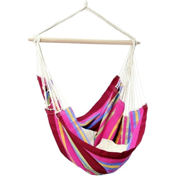 BYER OF MAINE Brazil Chair (Sorbet), Hammock Chair, Hanging Chair, Authentic Made in Brazil, Cotton/Polyester Mix, Use Indoors or Outdoors, Holds up to 240lbs
