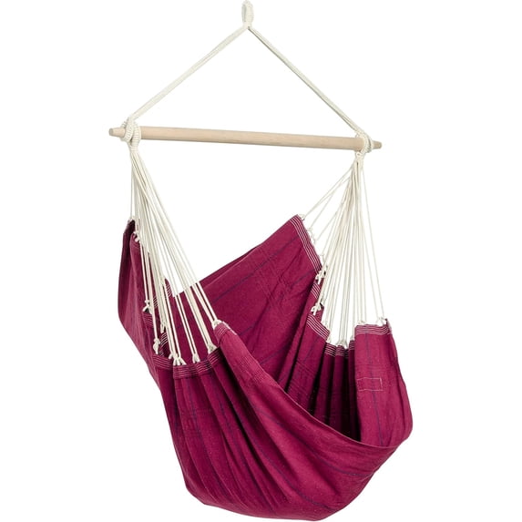 BYER OF MAINE Brazil Chair (Vino), Hammock Chair, Hanging Chair, Authentic Made in Brazil, Cotton/Polyester Mix, Use Indoors or Outdoors, Holds up to 240lbs