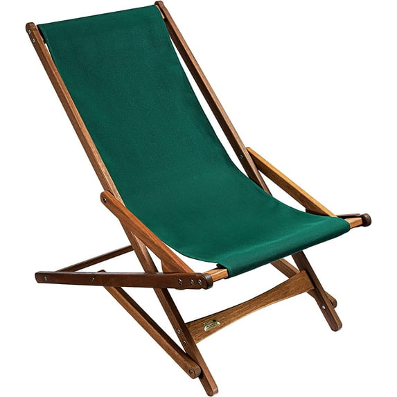 BYER OF MAINE Pangean Glider Chair - Portable Camping Chair, Outside Furniture, Foldable Chair and Space Saving Furniture - Wood, Holds Up to 250 pounds, Green