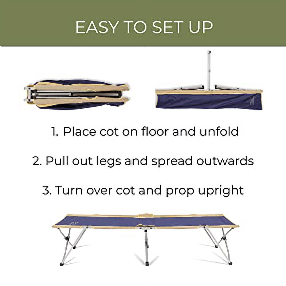 BYER OF MAINE Easy Cot Extra Large Folding Cot Heavy Duty Cot for Indoor and Outdoor Use