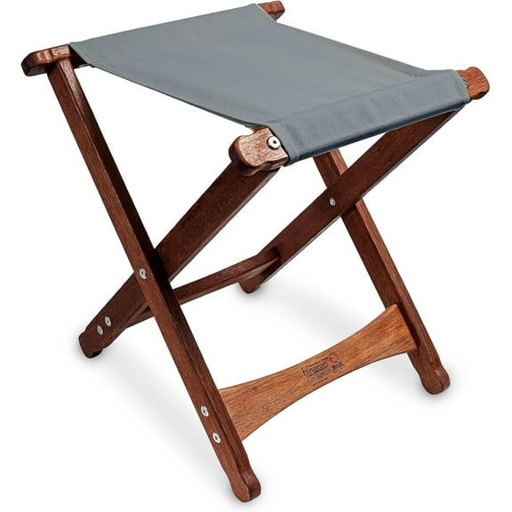 BYER OF MAINE Pangean Folding Stool – Canvas Camp & Wood Camp Stool for Portable & Outdoor Seating in Granite