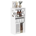 thumbnail image 1 of BYFU Bathroom Storage Cabinet, 4-Tier Small Floor Cabinet Freestanding Organizer with Door and Shelf for Living Room Hallway Kitchen Small Space, White C98, 1 of 3