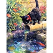 BYGFHLYW Cat Art Craft Diamond Art Painting Kits,Full Round Dril Gem art Kits,Home Wall Decor 13.8*13.8In