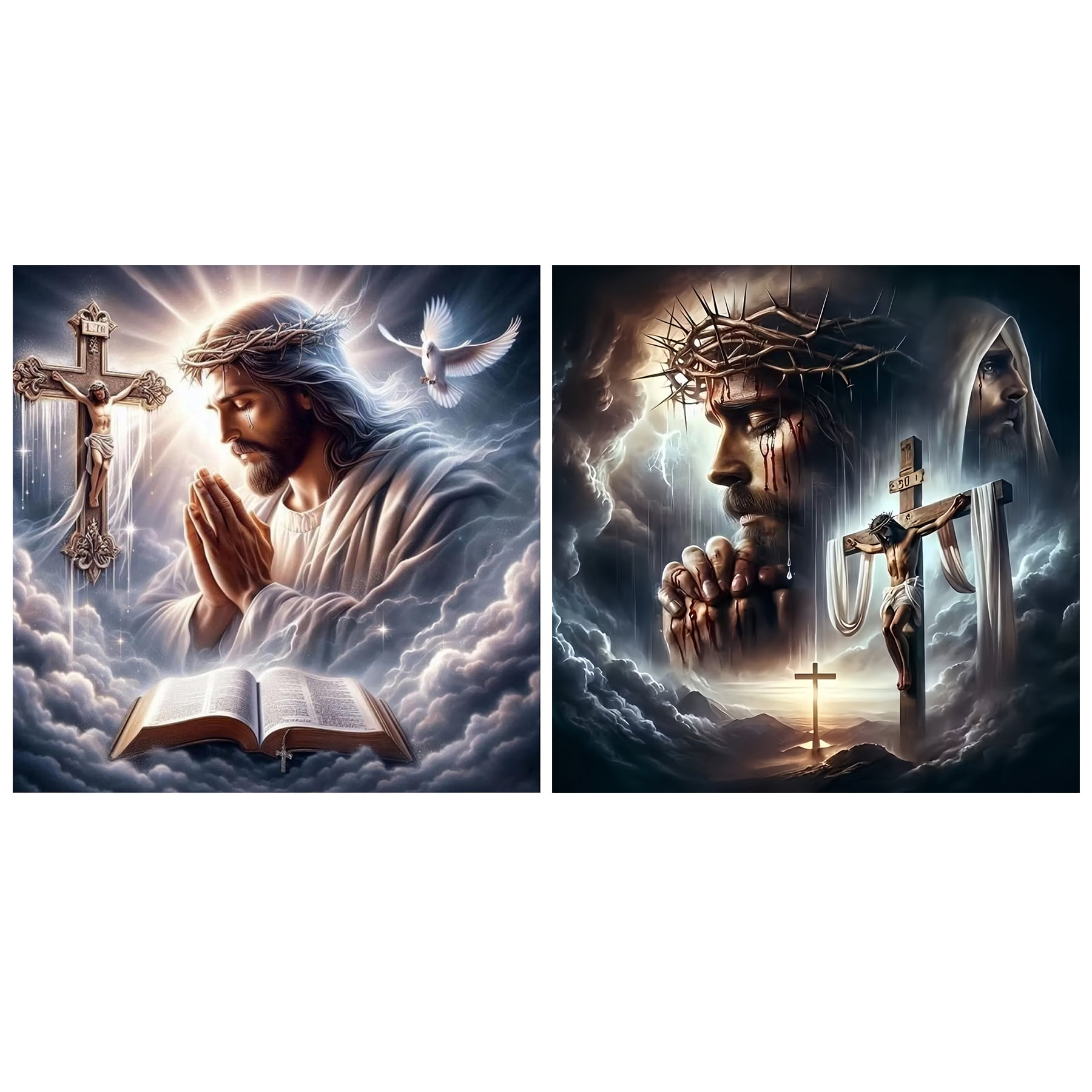 BYGFHLYW Diamond Art Kits for Adults, 2 Pack Jesus Cross Faith 5D Full ...
