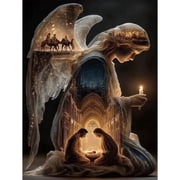 BYGFHLYW Diamond Painting Kits for Unisex Adults, Angel Nativity Scene Diamond Art Craft, Home Decor & Relaxation Art, 16 12 Inch