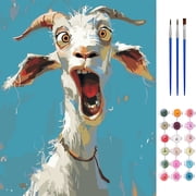 BYGFHLYW Paint by Numbers Kit for Adults, Funny Surprised Screaming Goat Portrait, 20 x 16 Inch, Animal Home Wall Decor Gift