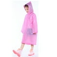 thumbnail image 1 of BYHONG 1PC Portable Reusable Raincoats Children Rain Ponchos for 6-12 Years Old Soft Baby Gifts for Girls Pink One Size, 1 of 9