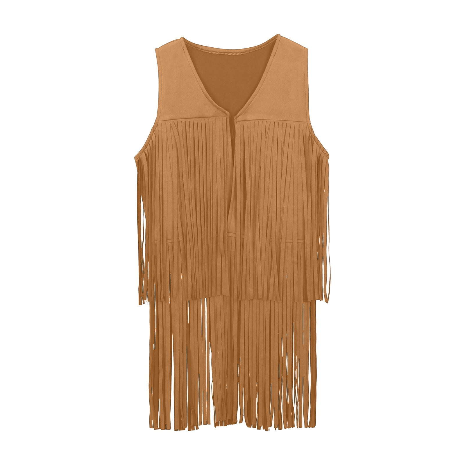 BYHONG 60s 70s Western Cowboy Cow Girl Vest Outfits Hippie 