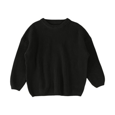 BYHONG Baby Girl Clothes Toddler Baby Girl Boy Knit Pullover Sweatshirt Crewneck Long Sleeve Pullover Sweatshirt Fall Winter Clothes Girls ﻿ Black ,0-3 Months