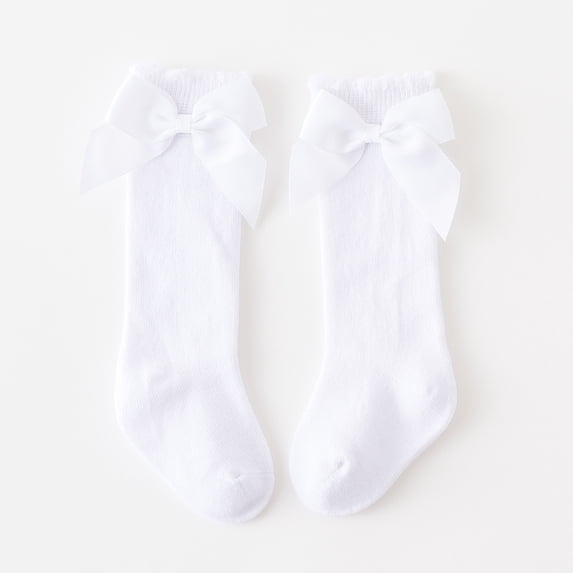 BYHONG Baby Kids Socks Stockings Girls Toddler Length Mid-Calf Knee-High Solid Sock Princess Baby Care Soft Ankle Sock Toddler White XL