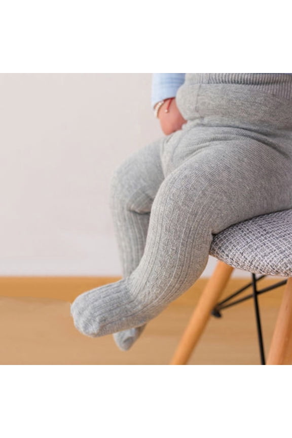 BYHONG Baby Toddler Girls Boys Cable Knit Tights Cotton Footed Leggings Pantyhose Stocking Pants 0 to 6Years Soft Baby Socks Grey 6