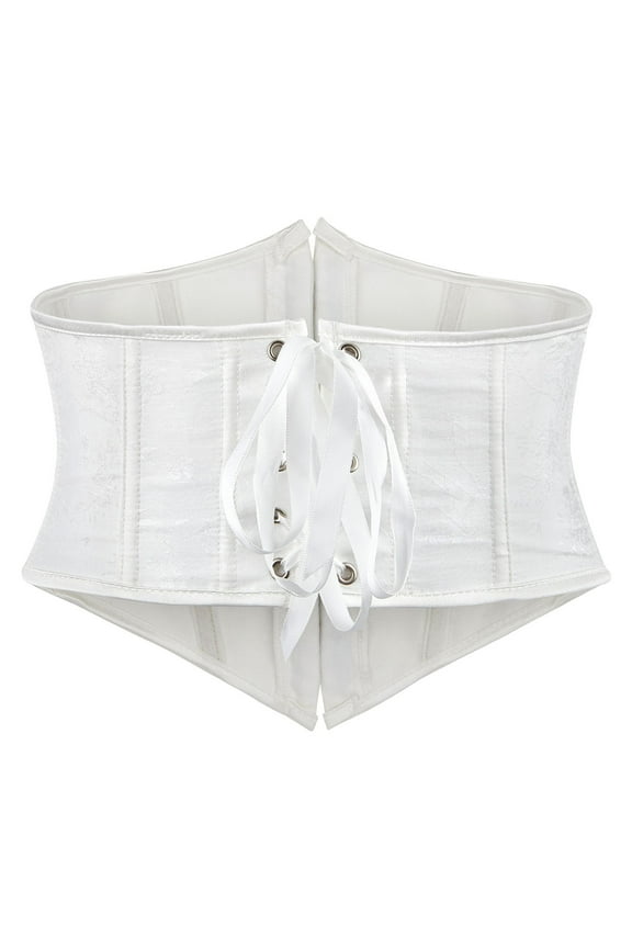BYHONG Belly Belt Girdle Belt Outside Wearing Fishbone Waist Seal Waist Chest Support Court Corset White S
