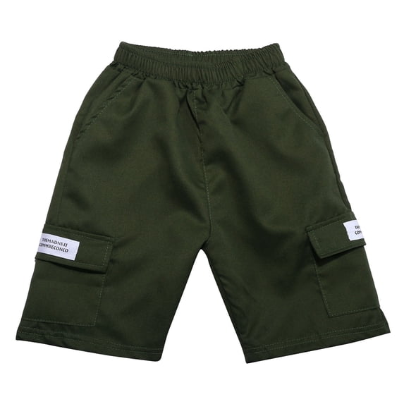 BYHONG Boys Cargo Shorts Youth Boy's Casual Loose Stretch Shorts Kids Outdoor Cargo Bottoms Green_002 150