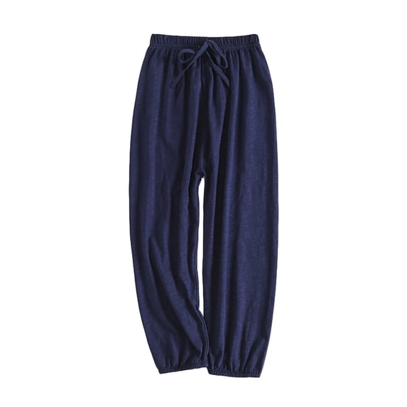 BYHONG Boys Girls Long Bloo Mers Soft Summer Pants Kids Solid Elastic Waist Harem Pants Basic Joggers Trousers Navy 150