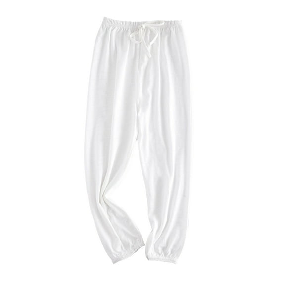 BYHONG Boys Girls Long Bloo Mers Soft Summer Pants Kids Solid Elastic Waist Harem Pants Basic Joggers Trousers White 110