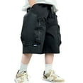 thumbnail image 1 of BYHONG Boys Kids Cargo Shorts Youth Boy's Casual Stretch Shorts Outdoor Cargo Bottoms Black_005 170, 1 of 8