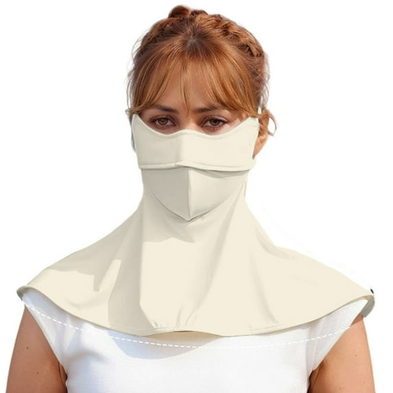 BYHONG Breathable Sun Protective Scarf for Women UPF 50+ Lightweight Neck Gaiter for Outdoor Activities Cycling Hiking Travel Summer Beige One Size