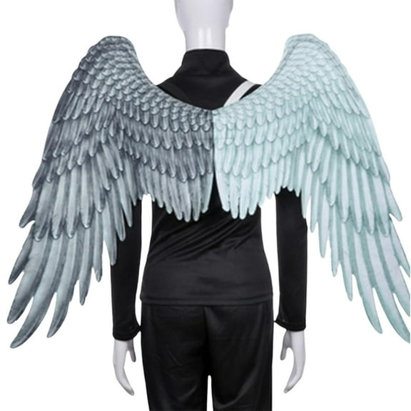 BYHONG Carnival Carnival Props Adult Party Fancy Dress Foldable Angel Dark Gray One Size