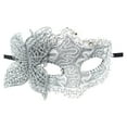 thumbnail image 1 of BYHONG Carnival Masquerade Women Makeup Dance Face Guard Painted with Gold Powder Multi Cornered Half Face Party Face Guard Silver One Size, 1 of 3