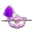 thumbnail image 1 of BYHONG Carnival Women Makeup Dance Face Guard Painted with Gold Powder Multi Cornered Half Face Carnival Party Face Guard Purple One Size, 1 of 3