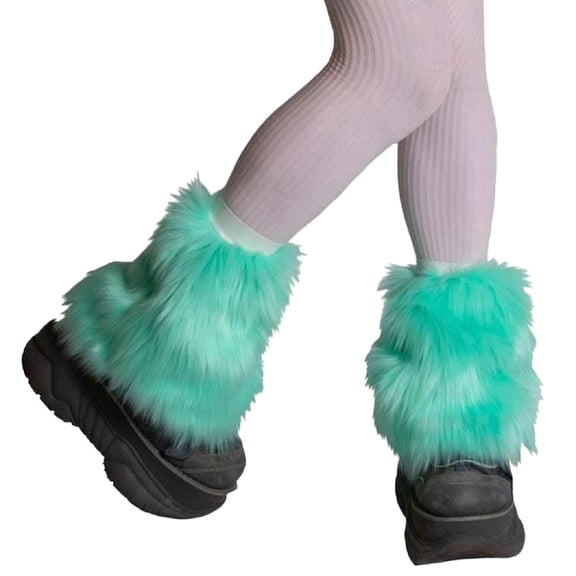 BYHONG Carnival Women's Fluffy Leg Warmers Winter Fluffy Leg Warmers Soft Women Extra Soft Legwarmer Warmer Green One Size