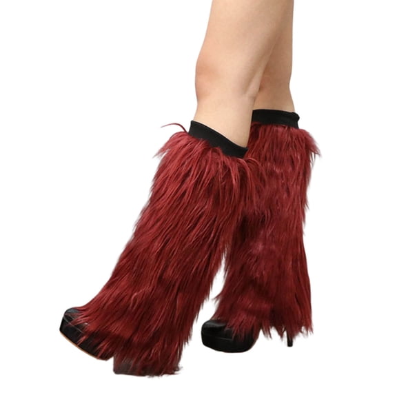 BYHONG Carnival Women's Leg Warmers Winter Leg Warmers Soft Women Extra Soft Legwarmer Warmer Red 40CM