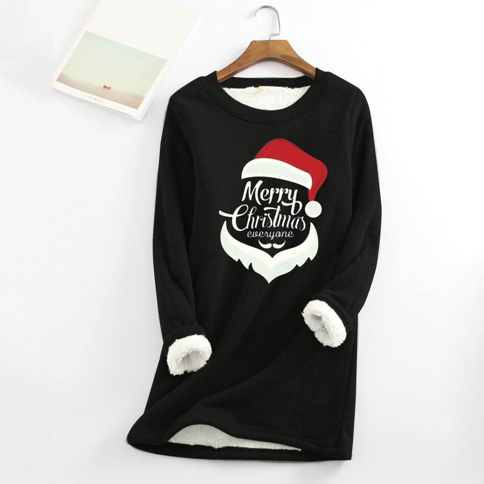 BYHONG Christmas Winter Winter Round Necked Long Sleeved Cotton Wool