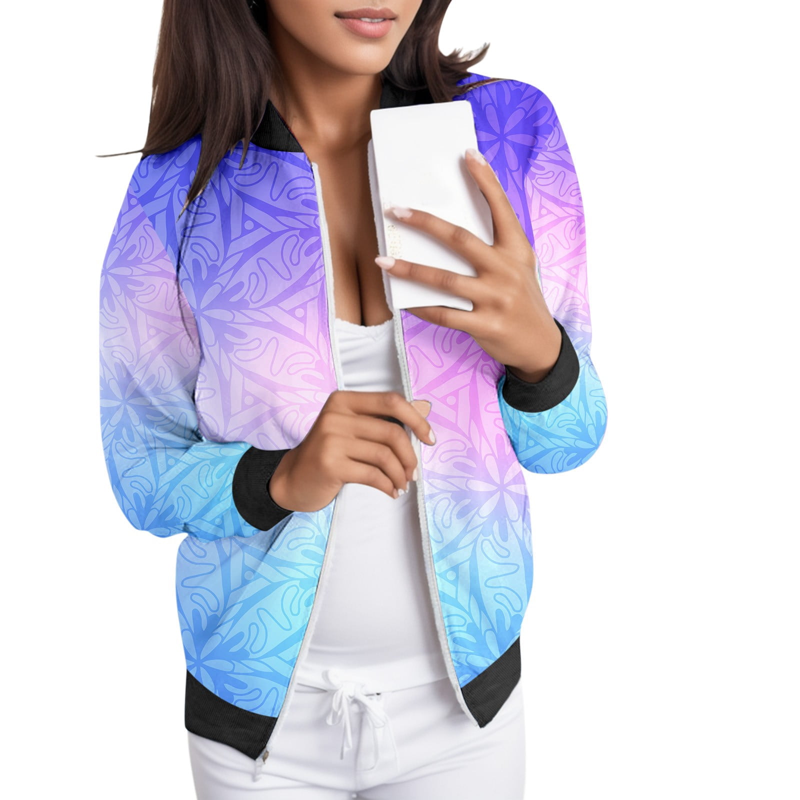 BYHONG Coat for Womens Comfortable Daily Jackets Lightweight Zip up