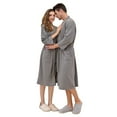 thumbnail image 1 of BYHONG Couple Long Cardigan Hotel Home Wear Bathrobe Bathrobe Bathrobe Nightgown Underwear Grey XL, 1 of 9